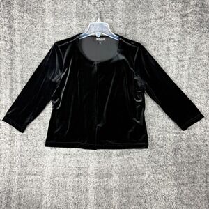 Briggs Petite Womens Size PL Black Velvet 2 Piece Cardigan Tank Set Glitter Glam